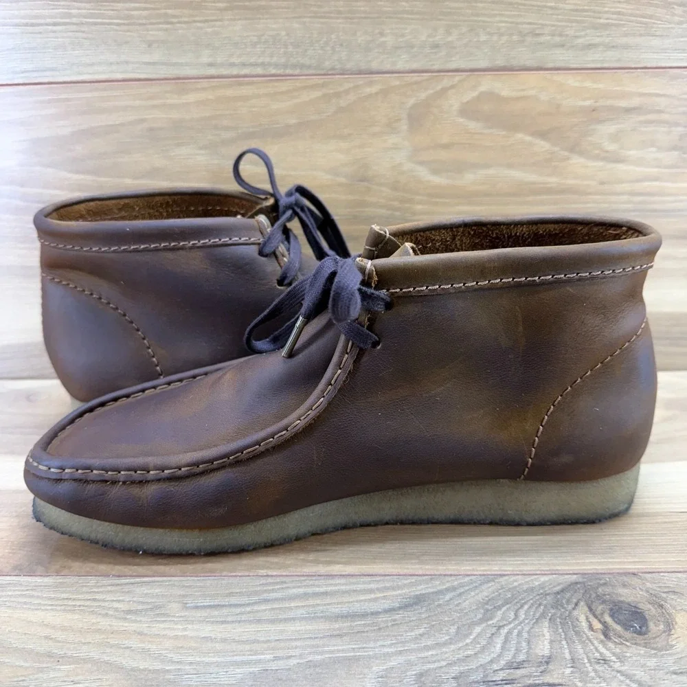 Clarks Wallabee Originals Mens 12 M Brown Leather Chukka Ankle Boots Desert